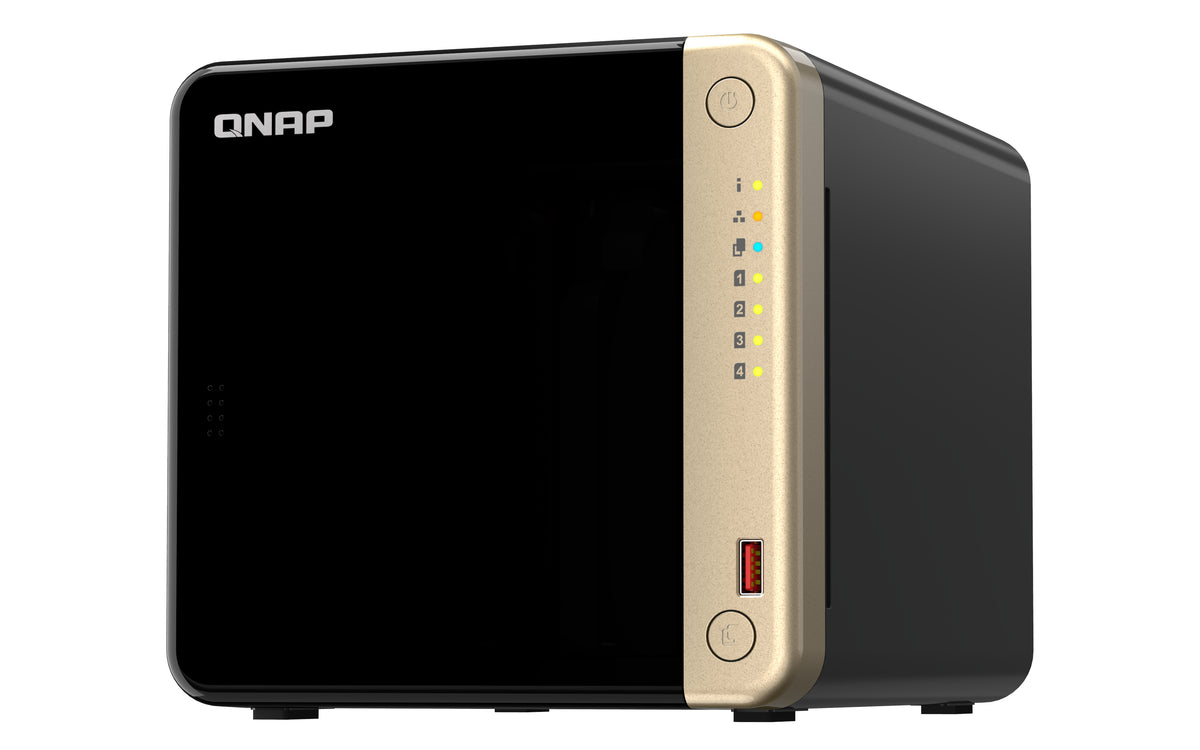QNAP TS-464 NAS Tower Intel® Celeron® N5095 8 GB DDR4 0 TB QNAP QTS Schwarz