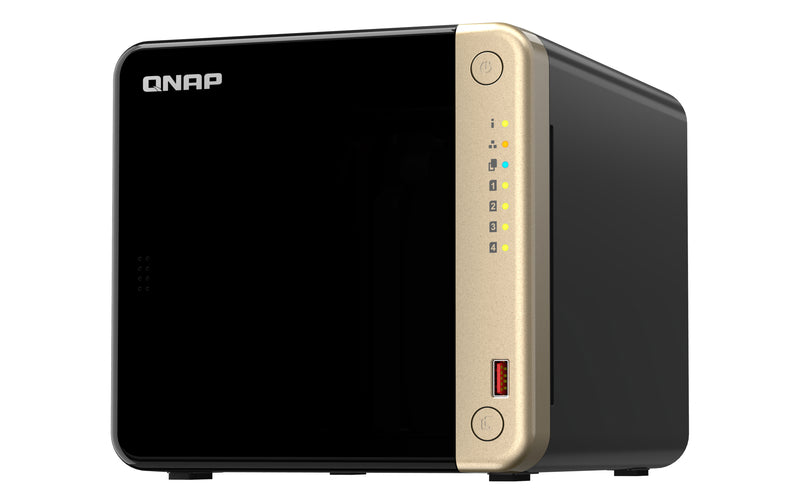 QNAP TS-464 NAS Tower Intel® Celeron® N5095 8 GB DDR4 0 TB QNAP QTS Schwarz