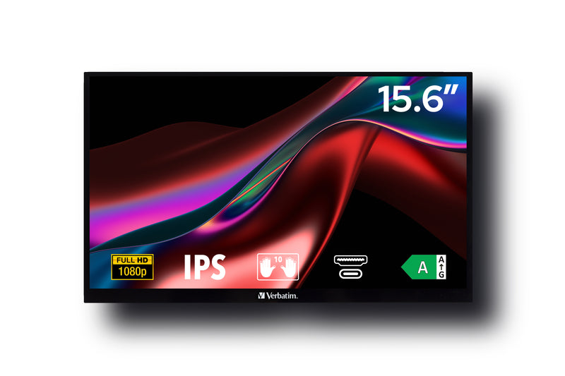 Verbatim 49592 Computerbildschirm 39,6 cm (15.6") 1920 x 1080 Pixel Full HD LCD Touchscreen Schwarz