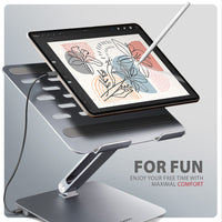 Axagon HMC-STND Multiport USB-C 5Gbps Hub und Aluminiumständer für Laptops. HDMI 4k/60Hz, GLAN, PD und 3 USB-A-Anschlüsse. Kabel USB-C 60 cm.
