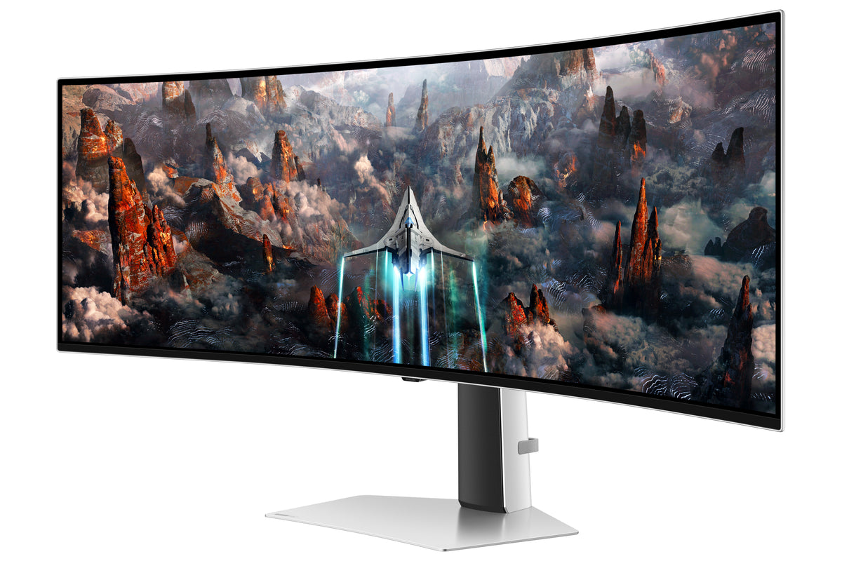 Samsung G93SC Computerbildschirm 124,5 cm (49") 5120 x 1440 Pixel Dual QHD OLED Silber