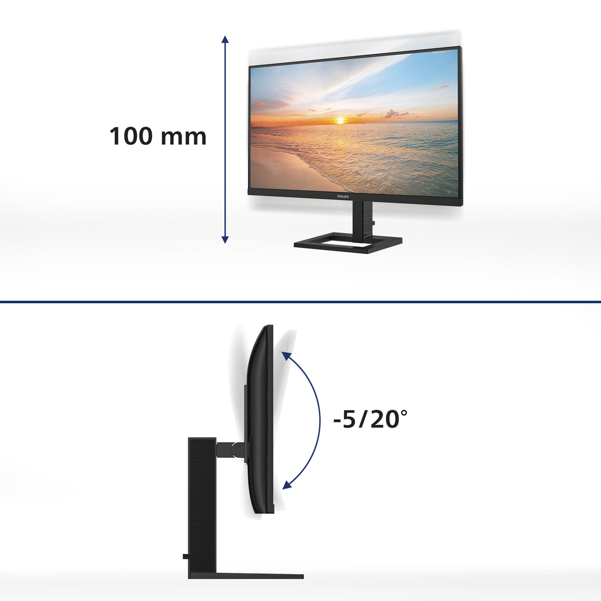 Philips 1000 series 27E1N1800AE/00 Computerbildschirm 68,6 cm (27") 3840 x 2160 Pixel 4K Ultra HD LED Schwarz