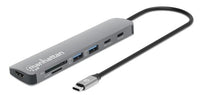 Manhattan 190442 laptop-dockingstation & portreplikator Kabelgebunden USB 3.2 Gen 1 (3.1 Gen 1) Type-C Grau