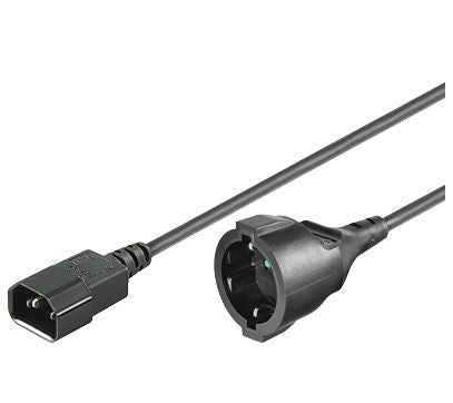 Microconnect PE130200 Stromkabel Schwarz 2 m C14-Koppler Netzstecker Typ F