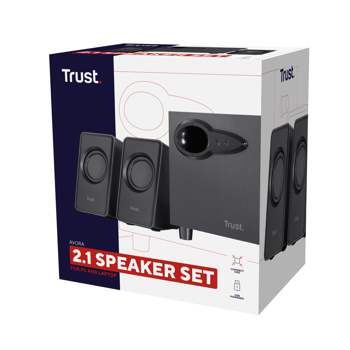 Trust Avora 2.1 Lautsprecherset 9 W PC/Laptop Schwarz 2.1 Kanäle 2-Wege