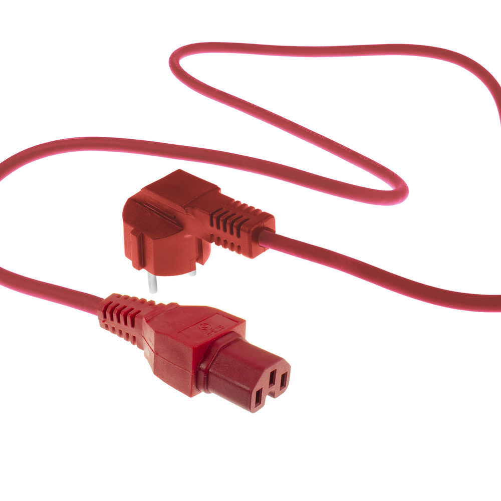 ACT Stromkabel Netzstecker CEE 7/7 Stecker (abgewinkelt) - C15 rot 1.5 m