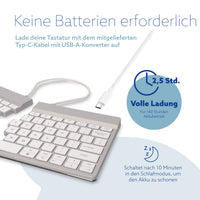 R-Go Tools Ergonomische Tastatur R-Go Split Break mit Pausensoftware, ergonomische geteilte Tastatur, QWERTY (US), kabellos, weiß