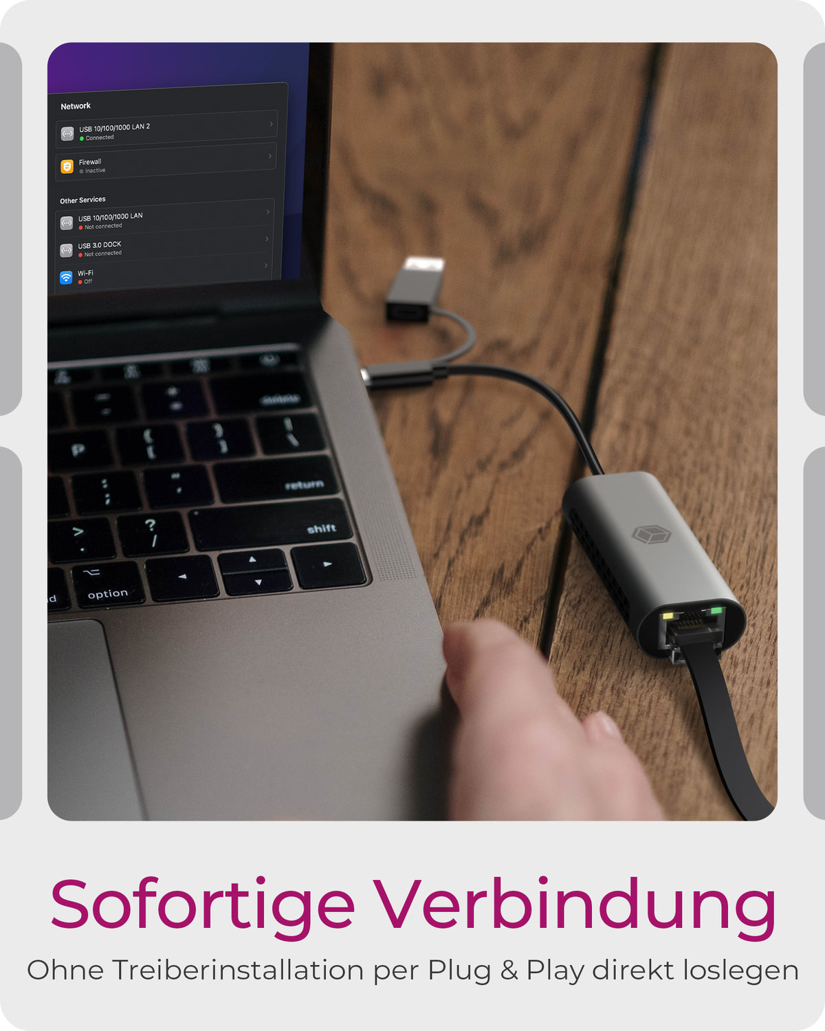ICY BOX IB-LAN301-C3, USB 3.2 Gen 1 Type-C®/Type-A zu 2.5 Gigabit Ethernet LAN Adapter, Anthrazit