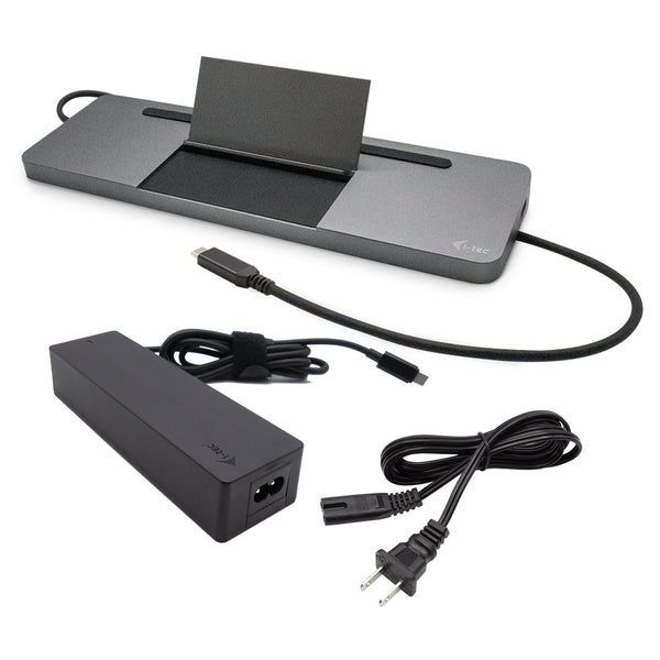 i-tec Metal Station d'accueil ergonomique 4K 3x écrans USB-C avec Power Delivery 85 W + Chargeur universel 100 W
