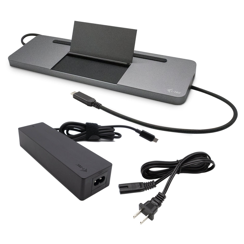 i-tec Metal Station d'accueil ergonomique 4K 3x écrans USB-C avec Power Delivery 85 W + Chargeur universel 100 W