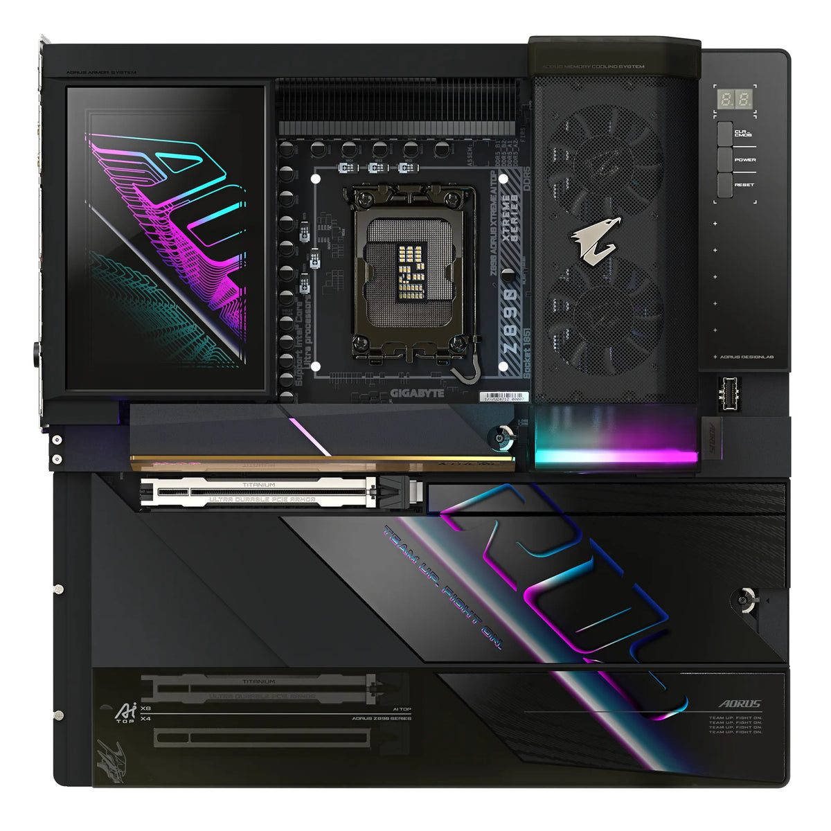 GIGABYTE Z890 AORUS XTREME AI TOP Motherboard - Unterstützt Intel Core Ultra (Serie 2) CPUs, 22+1+2 Phasen VRM, bis zu 9500MHz DDR5 (OC), PCIe 5.0 M.2, Wi-Fi 7, Thunderbolt 5