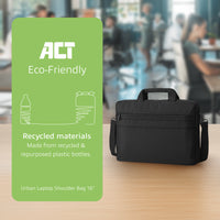 Borsa a tracolla ACT Urban per laptop fino a 16", realizzata con bottiglie di plastica riciclate
