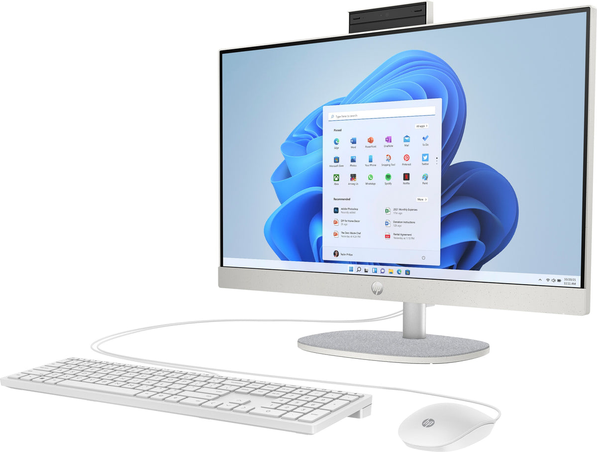 HP 24-cr0006ng AMD Ryzen™ 5 7520U 60,5 cm (23.8") 1920 x 1080 Pixel All-in-One-PC 16 GB LPDDR5-SDRAM 512 GB SSD Windows 11 Home Wi-Fi 6 (802.11ax) Weiß