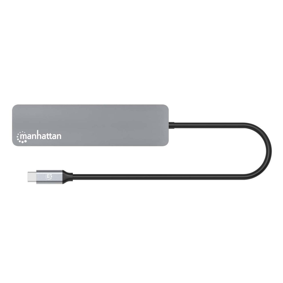 Manhattan 190442 laptop-dockingstation & portreplikator Kabelgebunden USB 3.2 Gen 1 (3.1 Gen 1) Type-C Grau