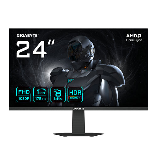 GIGABYTE GS24F14A 24” FHD Gaming-Monitor - 1920 x 1080, 175Hz, 1ms, 400 cd/m², FreeSync, HDR Ready, HDMI 2.0, DisplayPort 1.4