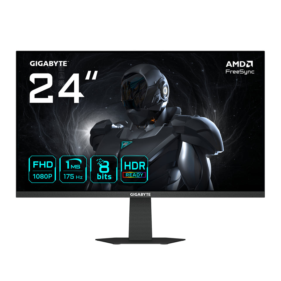 Monitor gaming GIGABYTE GS24F14A 24” FHD - 1920 x 1080, 175Hz, 1ms, 400 cd/m², FreeSync, HDR Ready, HDMI 2.0, DisplayPort 1.4