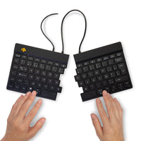 R-Go Tools Ergonomische Tastatur R-Go Split Break v2 mit Pausensoftware, geteilte Tastatur, AZERTY (BE), Kabelgebunden, Schwarz