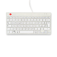 R-Go Tools Ergonomische Tastatur R-Go Compact Break, kompakte Tastatur mit Pausensoftware, QWERTY (IT), Kabelgebunden, Weiß
