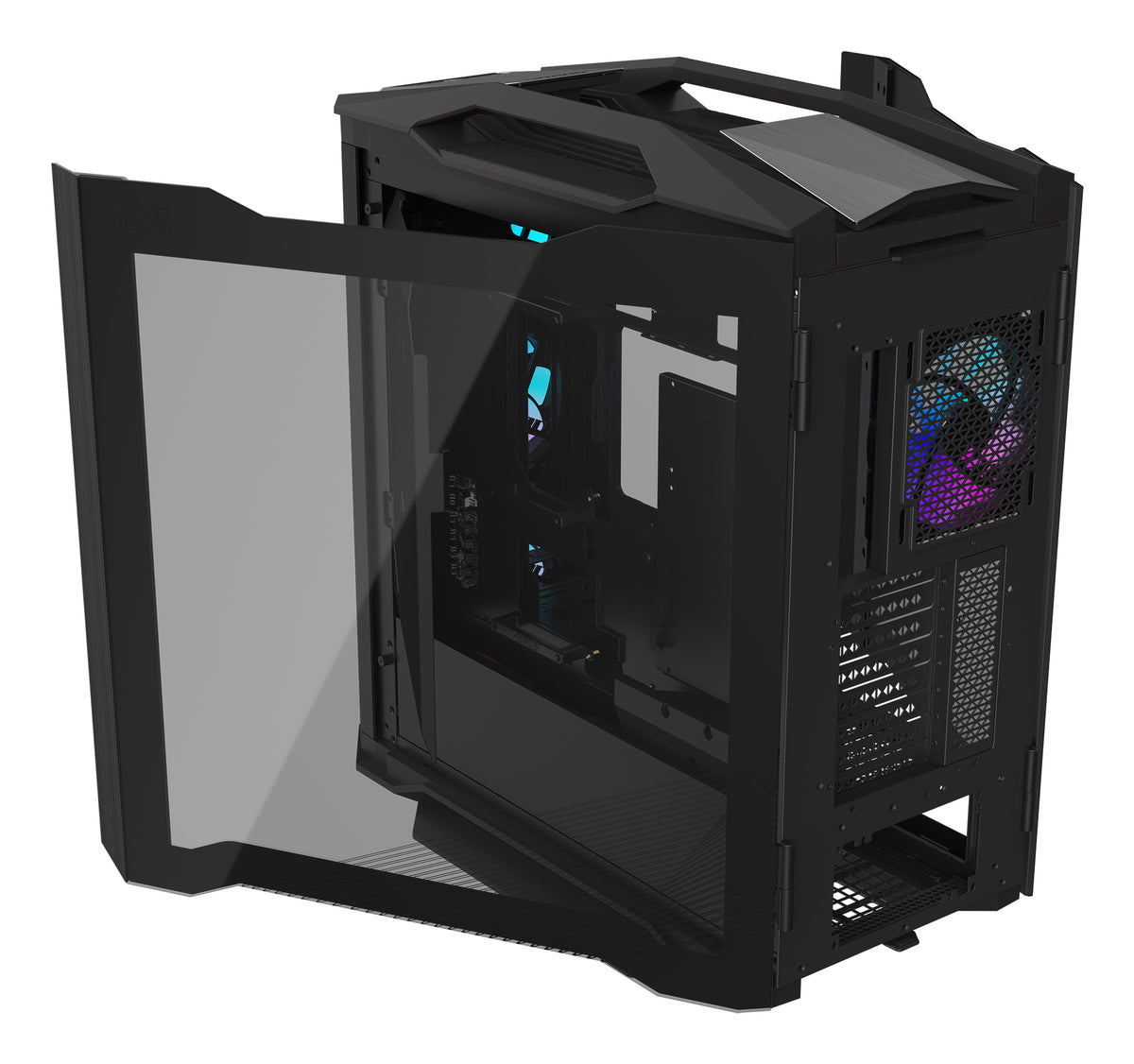 GIGABYTE AORUS C601 GLASS GLOBAL PC-Gehäuse – Mid-Tower, E-ATX kompatibel, Unterstützung für 420-mm-Radiator, 4 vorinstallierte 140-mm-Lüfter, USB 3.1 Gen2, RGB-Beleuchtung