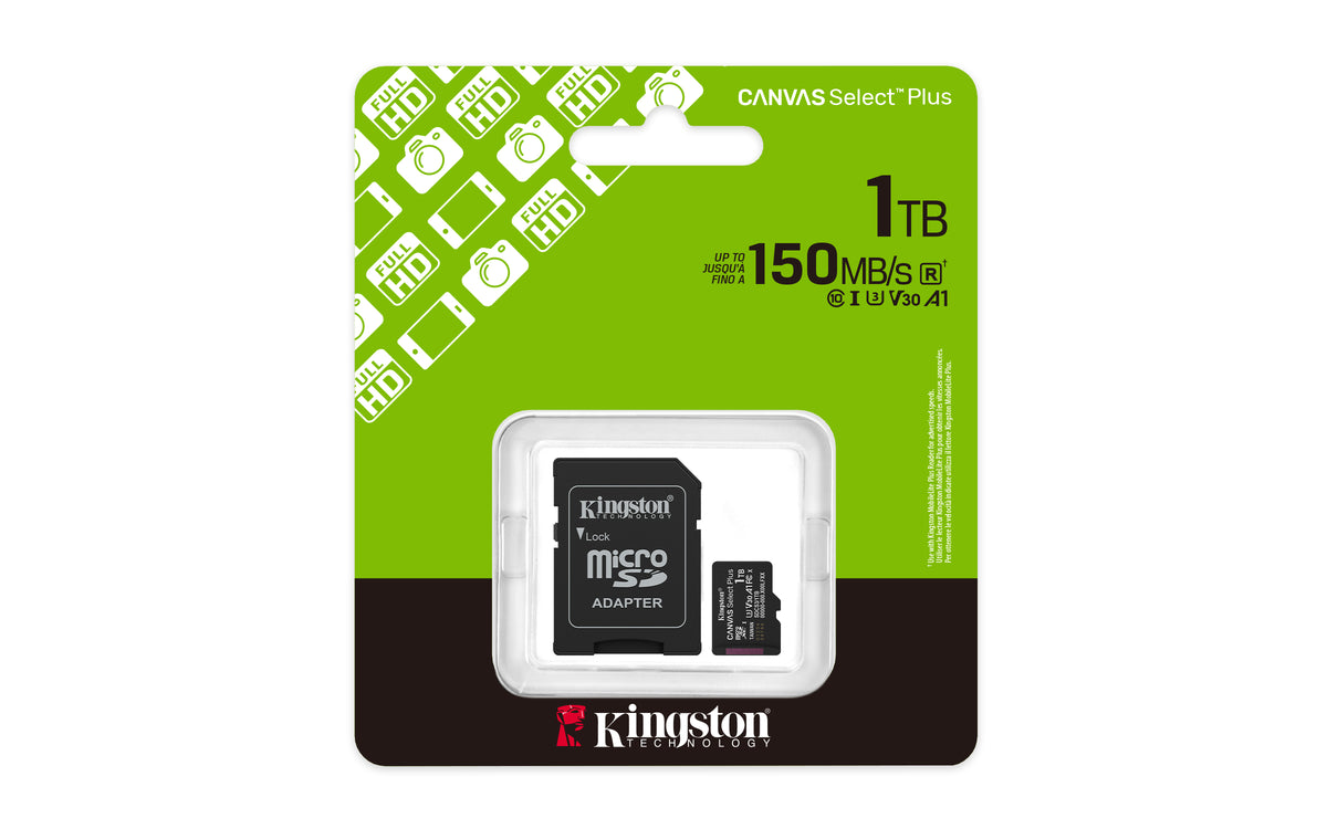 Kingston Technology 1TB microSDXC Canvas Select Plus Gen3 150MB/s A1 (Einschließlich SD Adapter)