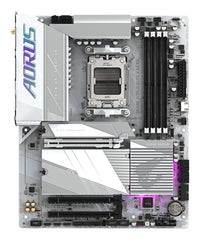 GIGABYTE B650E AORUS ELITE X AX ICE Mainboard - AMD Ryzen 9000er-Serie, 12+2+2 Phasen VRM, bis zu 8000 MHz DDR5 (OC), 1xPCIe 5.0 + 2xPCIe 4.0 M.2, 2,5 GbE LAN, WIFI 6E, USB 3.2 Gen 2