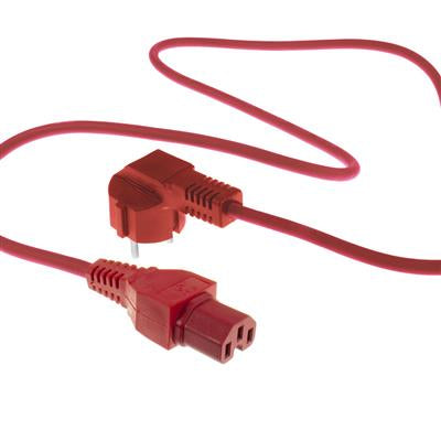 Cavo di alimentazione ACT spina CEE 7/7 (angolata) - C15 rosso 2 m