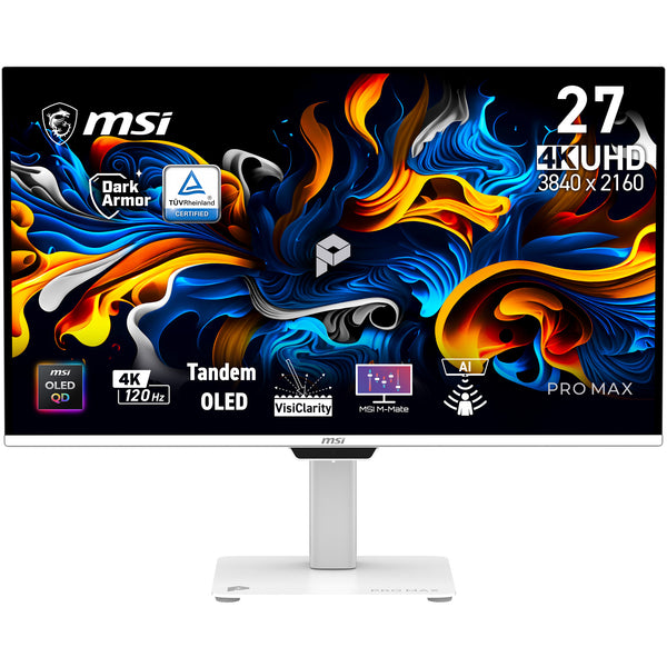 Monitor per computer MSI Pro MAX 271UPXW12G 67,3 cm (26,5") 3840 x 2160 Pixel UltraWide Full HD QD-OLED Bianco