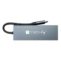 Techly IUSB32C-HUB4HPD laptop-dockingstation & portreplikator Kabelgebunden USB 3.2 Gen 2 (3.1 Gen 2) Type-C Grau