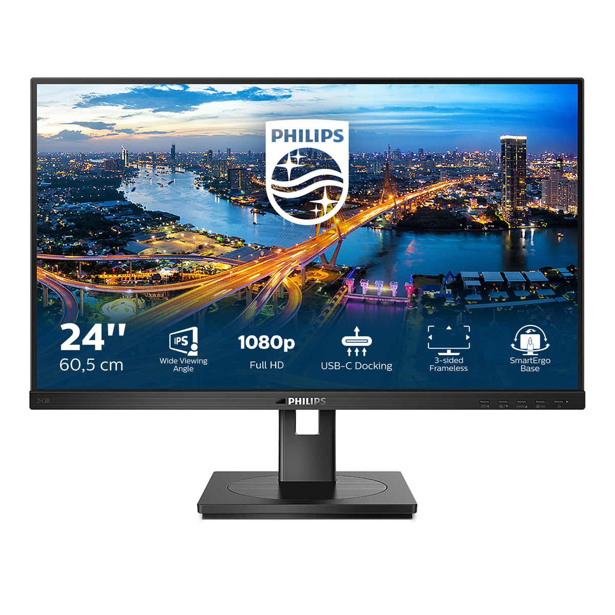 Philips B Line 243B1/00 Computerbildschirm 60,5 cm (23.8") 1920 x 1080 Pixel Full HD LED Schwarz