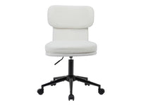 Equip 651023 Drehbarer Schreibtischstuhl, gepolsterter Chenille-Stuhl, Home-Office-Stuhl, höhenverstellbar, verchromtes Fußkreuz, Weiß