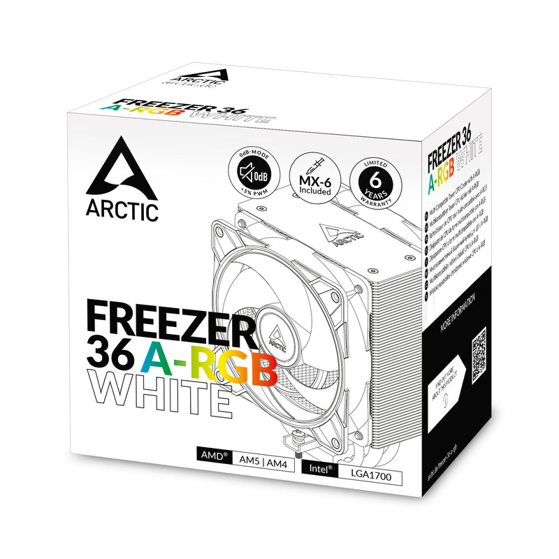 ARCTIC Freezer 36 A-RGB (Weiß) Multikompatibler Tower CPU-Kühler mit A-RGB