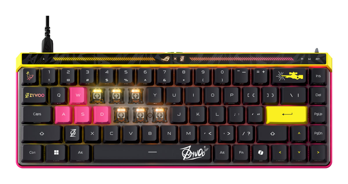 Clavier gaming ASUS ROG Falchion Ace HFX ZywOo Edition USB QWERTY US International noir