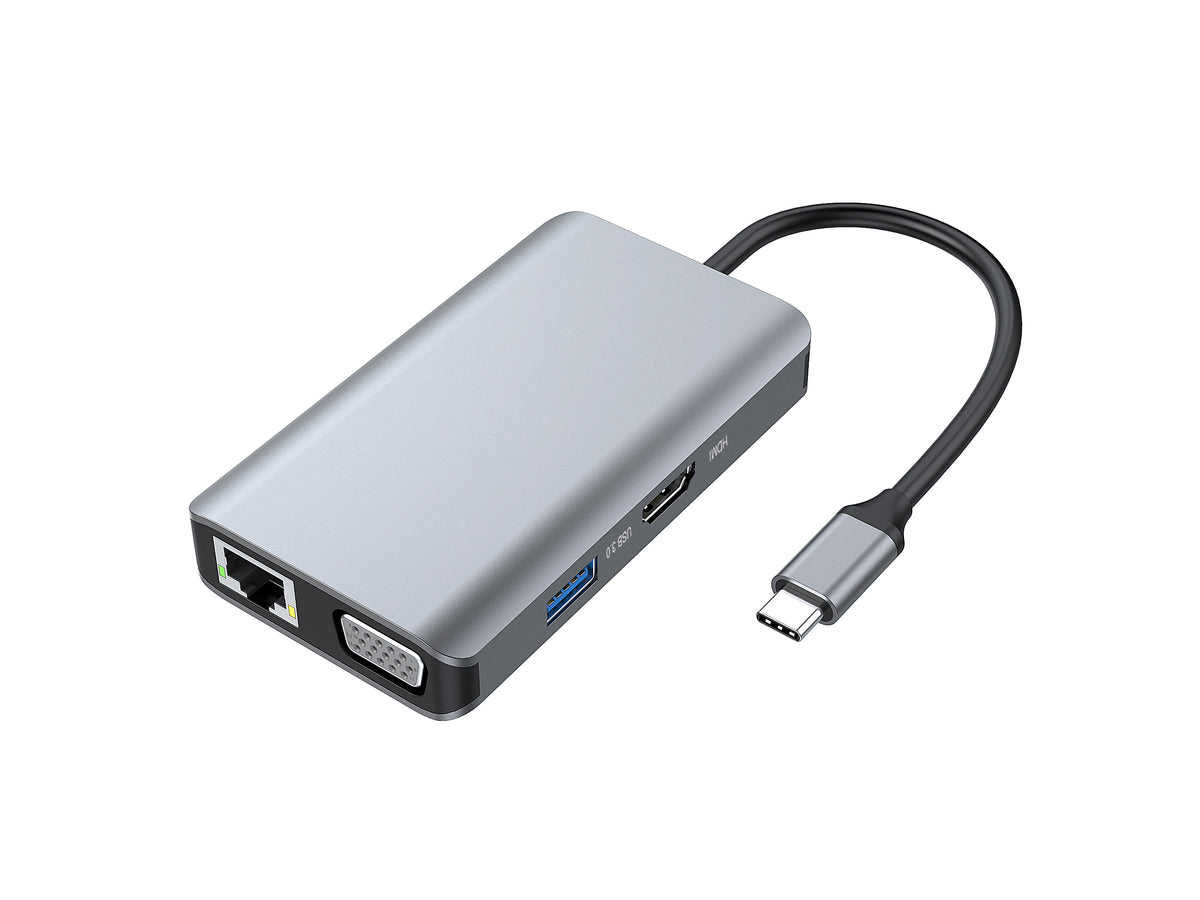 Conceptronic DONN21G laptop-dockingstation & portreplikator Kabelgebunden USB 3.2 Gen 1 (3.1 Gen 1) Type-C Grau