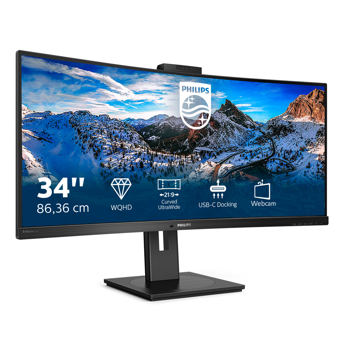 Philips P Line 346P1CRH/00 Computerbildschirm 86,4 cm (34") 3440 x 1440 Pixel UltraWide Quad HD LED Schwarz