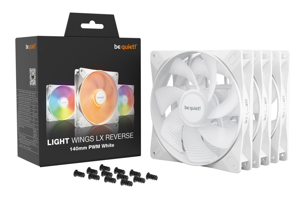 be quiet! Light Wings LX 140mm PWM Reverse Triple Pack White Weiß