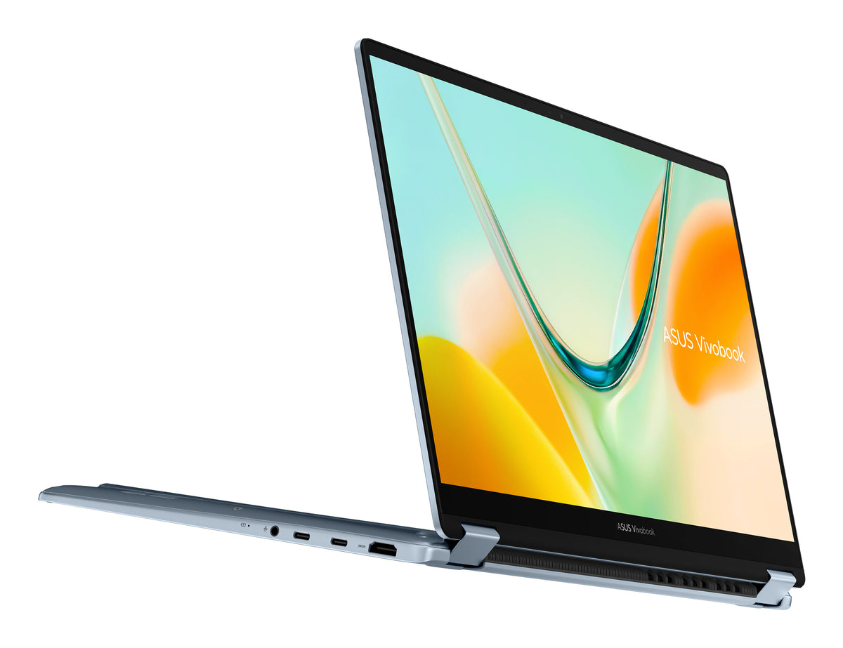 ASUS Vivobook S14 Flip TP5408QA-U2114W Copilot+ PC Snapdragon X1-26-100 Hybrid (2-in-1) 35,6 cm (14") Touchscreen WUXGA 16 GB LPDDR5x-SDRAM 512 GB SSD Wi-Fi 6E (802.11ax) Windows 11 Home Blau