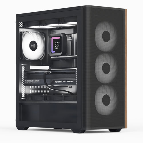 Aerocool D501A PC-Gehäuse, Midi-Tower, ATX, Tempered Glass - weiß