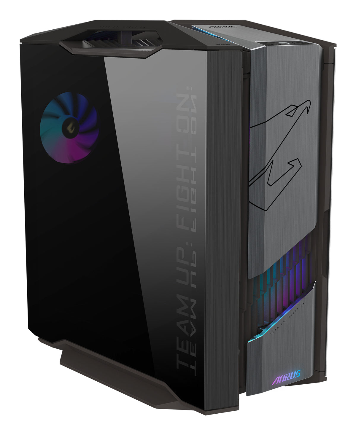 GIGABYTE AORUS C601 GLASS GLOBAL PC-Gehäuse – Mid-Tower, E-ATX kompatibel, Unterstützung für 420-mm-Radiator, 4 vorinstallierte 140-mm-Lüfter, USB 3.1 Gen2, RGB-Beleuchtung