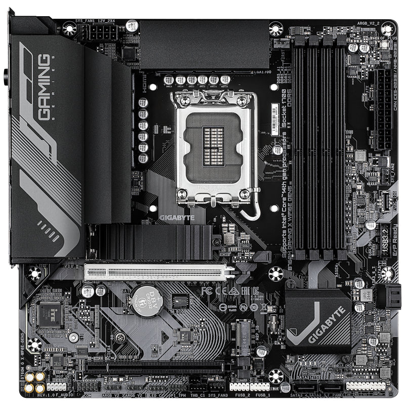 GIGABYTE B760M GAMING X WIFI6E GEN5 Mainboard – Unterstützt Intel Core Prozessoren der 14. Generation, 8+1+1 Phasen VRM, bis zu 5600 MHz DDR5, 2 x PCIe 4.0 M.2, Wi-Fi 6E, 2.5 GbE LAN, USB 3.2 Gen 1
