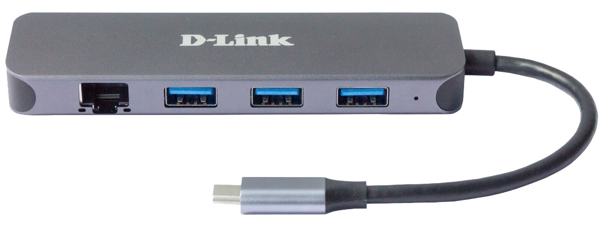 D-Link DUB-2334 laptop-dockingstation & portreplikator Kabelgebunden USB Typ-C Grau