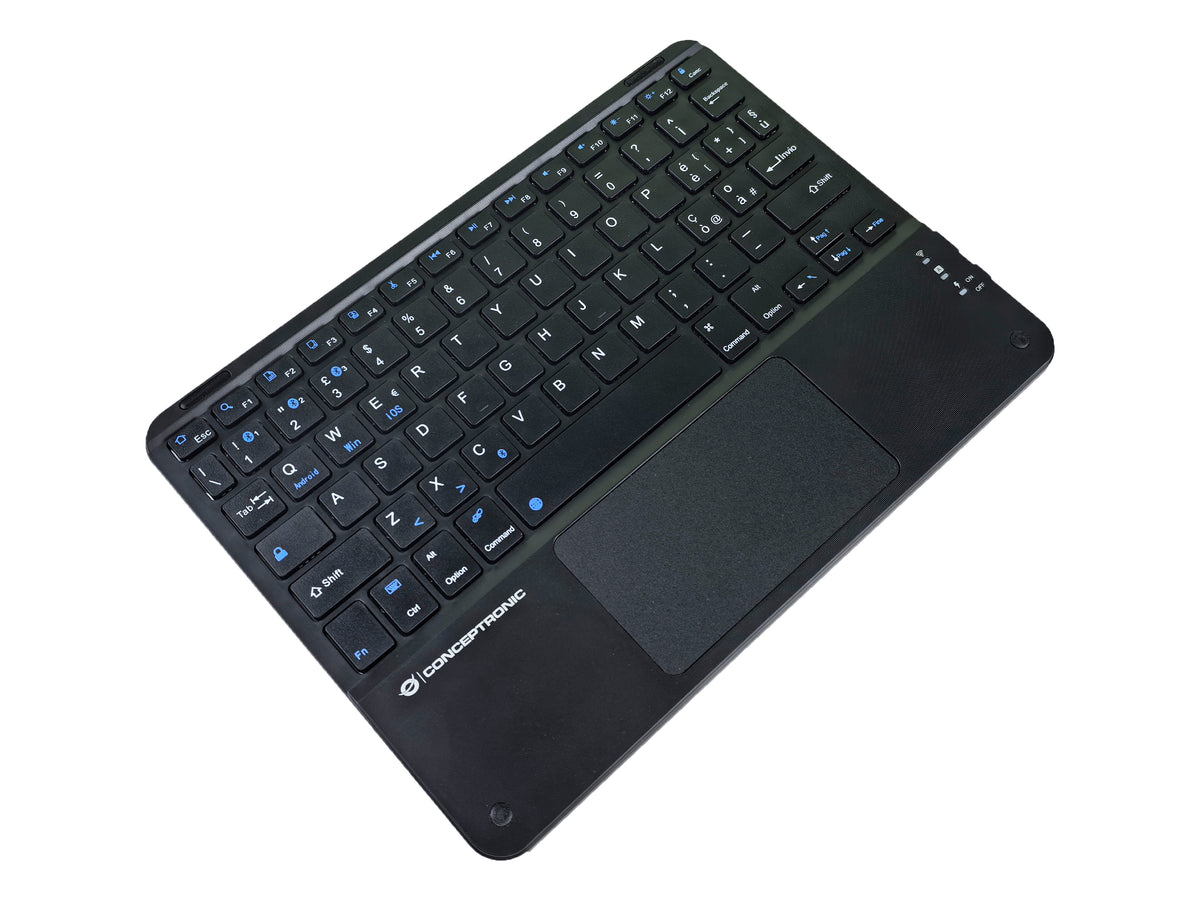 Conceptronic TOBIN01BIT 10-Zoll-Bluetooth-Tastatur mit Touchpad, QWERTY Italienisch