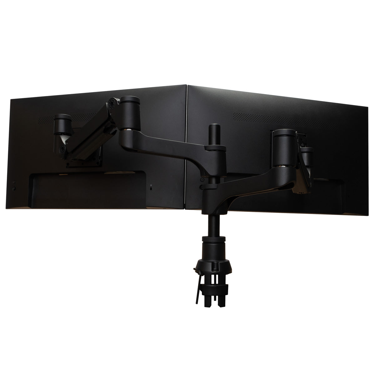 R-Go Tools Monitorarm R-Go Caparo, verstellbarer Doppelmonitorarm mit Gasfeder, 100% Zirkular, 3-9 kg Tragkraft, schwarz
