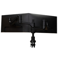 R-Go Tools Monitorarm R-Go Caparo, verstellbarer Doppelmonitorarm mit Gasfeder, 100% Zirkular, 3-9 kg Tragkraft, schwarz