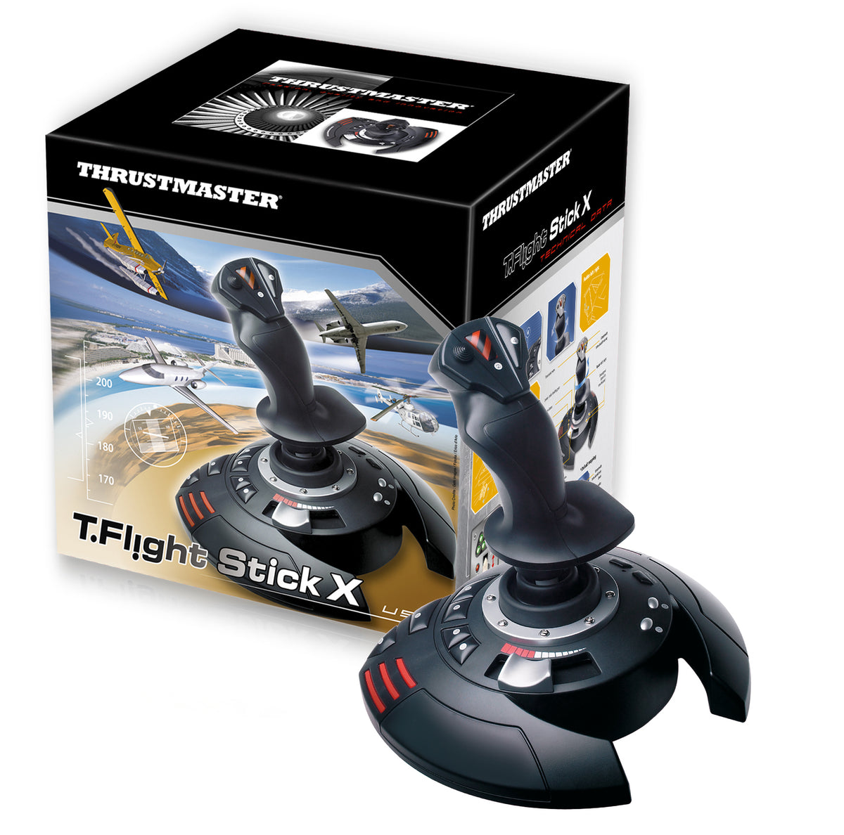 Thrustmaster T.Flight Stick X Schwarz, Rot, Silber USB Joystick Analog PC, Playstation 3