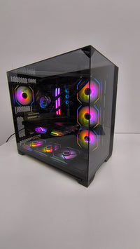 Occasion Gaming-PC von schräg vorne mit RGB-Beleuchtung