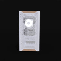 Basecamp Gaming PC Entry White – 3D rendering, front view, RGB cool white