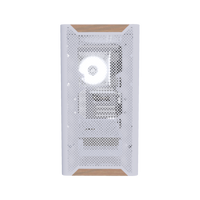 Basecamp PC da gaming Entry Bianco – rendering 3D, vista frontale, RGB bianco freddo
