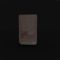 Biwak Gaming PC Entry – 3D rendering, front view, RGB cyan