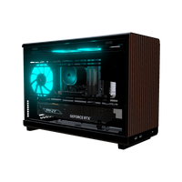 Biwak Gaming-PC Midrange – 3D-Rendering schräg von vorne, RGB Cyan