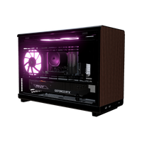 Biwak Gaming-PC Midrange – 3D-Rendering schräg von vorne, RGB Magenta
